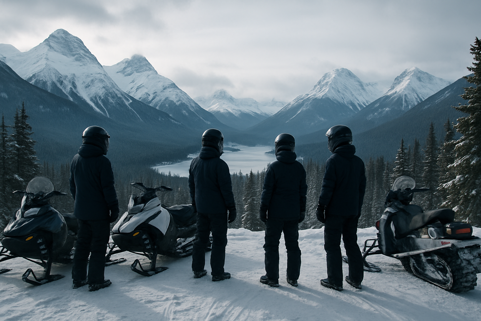 group-snowmobiles